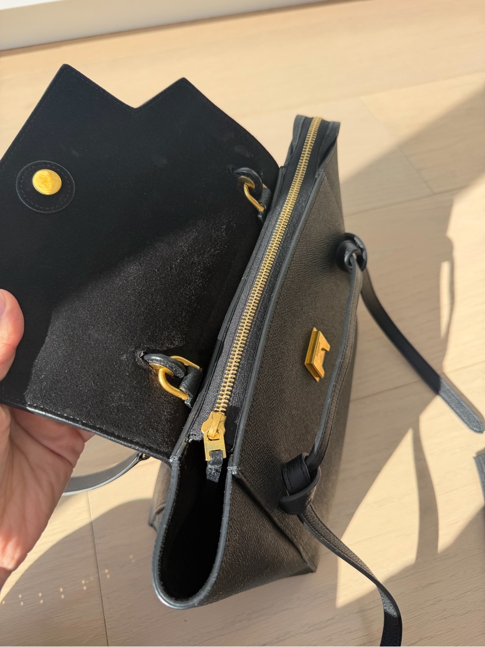 Celine Black Micro Belt Bag in Black- grained calfskin leather - Picture 4 of 8